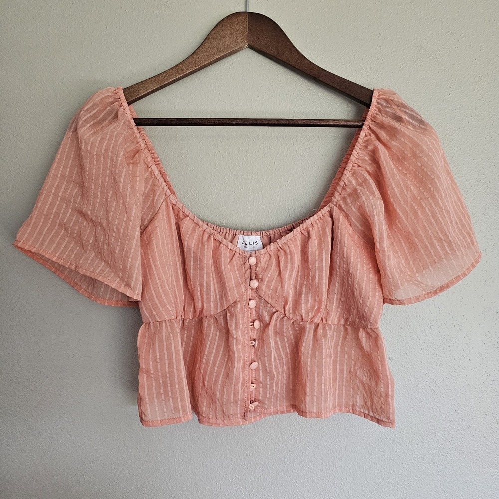 Le Lis‎ Daydreamer Crop Top Womens XS Peach Pink